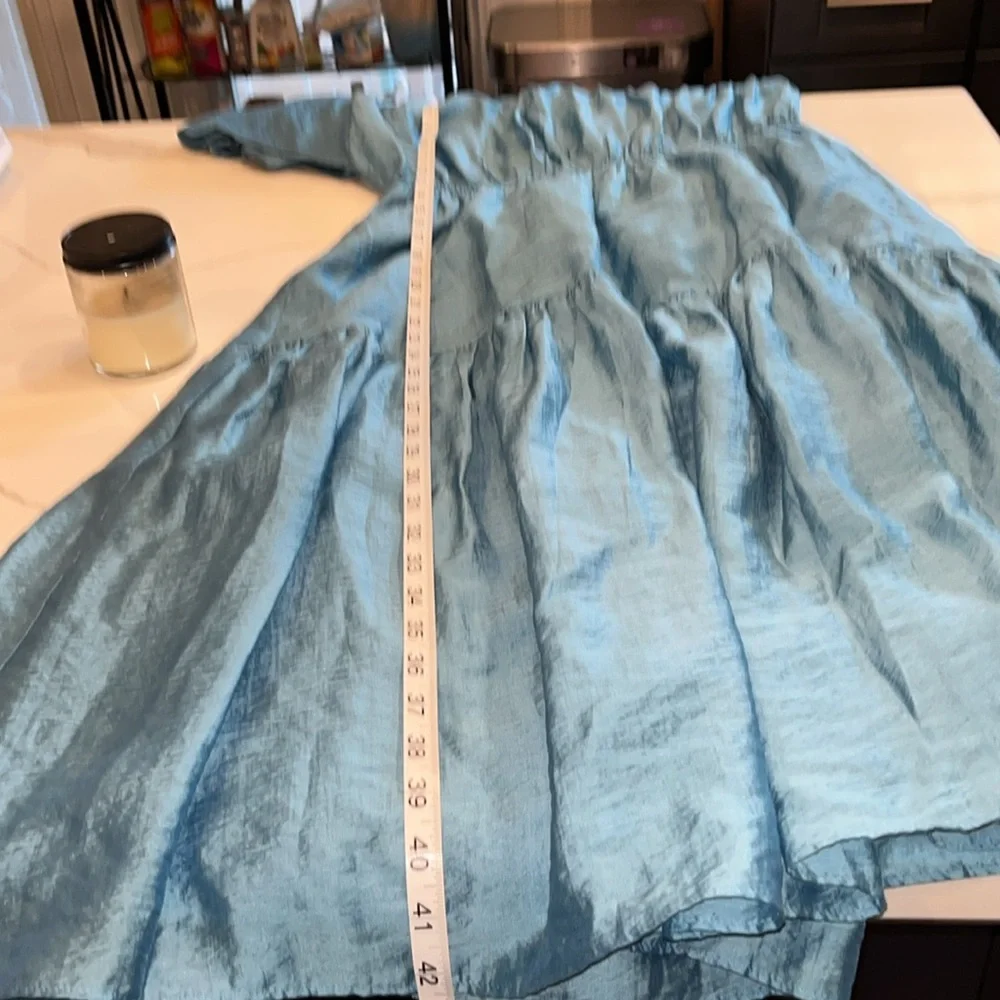 Luminary Fine Collection stunning Blue off one shoulder dress. Worn once. Lg. - Picture 15 of 16